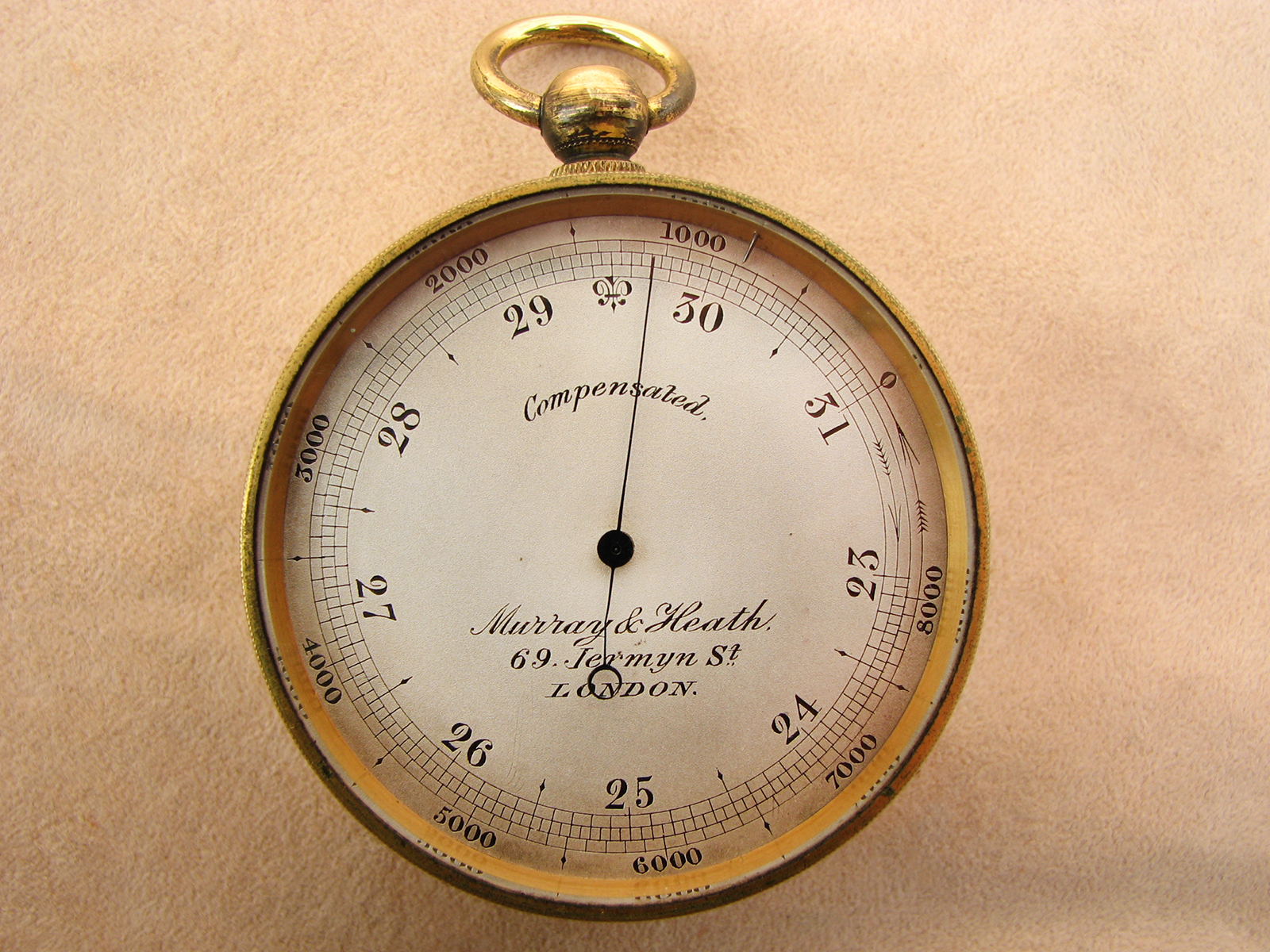 Antique pocket barometer altimeter by Murray & Heath, circa 1870's